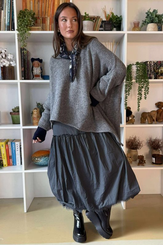 Paloma Pouf Layering Dress Charcoal